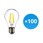 Mehrfachpackung 100x Budgetlight Lucent LED E27 Birne Fadenlampe Klar 7W 806lm - 840 Kaltweiß | Ersatz für 60W