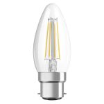 Ledvance Classic Performance LED Ampoule B22d Bougie Filament Claire 4W 470lm - 827 Blanc Très Chaud | Équivalent 40W