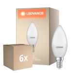 Lot 6x Osram LED Star Classic E14 Bougie Dépolie 4.9W 470lm - 840 Blanc Froid | Équivalent 40W