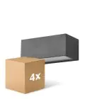 Lot 4x D'Lite Bello Applique Murale Noir Up & Down 12W 850lm - 830 | IP54