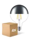 Lot 4x Philips Classic LED Globe E27 Filament Miroir Claire 120mm 7.2W 650lm - 827  | Dimmable - Remplacement 60W